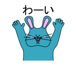 funny rabbit Mr.blue sticker #741086