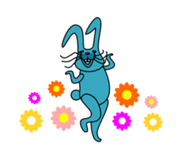 funny rabbit Mr.blue sticker #741089