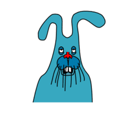 funny rabbit Mr.blue sticker #741091