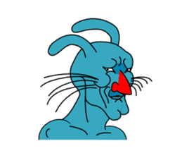 funny rabbit Mr.blue sticker #741094
