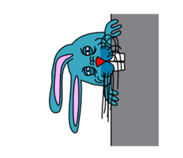 funny rabbit Mr.blue sticker #741095