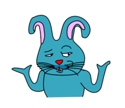 funny rabbit Mr.blue sticker #741096