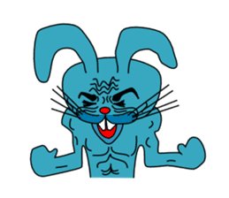 funny rabbit Mr.blue sticker #741100