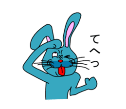 funny rabbit Mr.blue sticker #741102