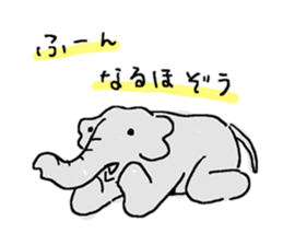 An elephant likes a joke of Japan. sticker #741109