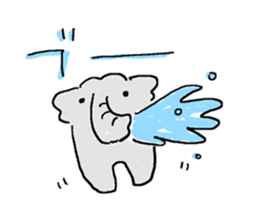 An elephant likes a joke of Japan. sticker #741138
