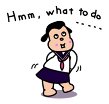 Ugly and cute student (English ver.) sticker #741504