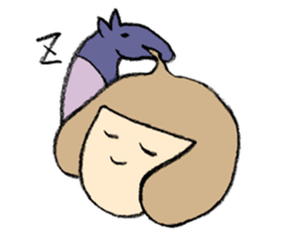 a girl with bobbed hair sticker #743594