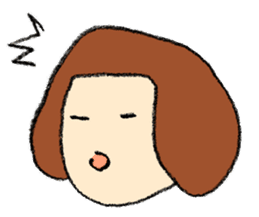 a girl with bobbed hair sticker #743598