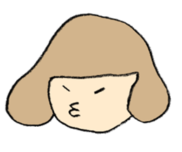 a girl with bobbed hair sticker #743616