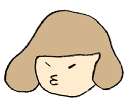 a girl with bobbed hair sticker #743616