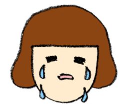 a girl with bobbed hair sticker #743622