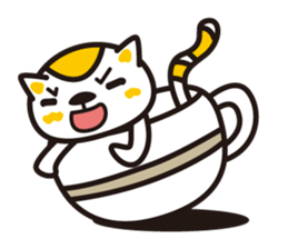 The cat which entered the teacup sticker #743625