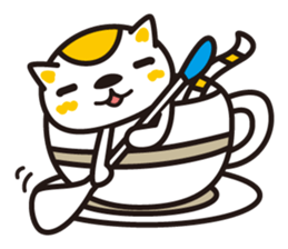 The cat which entered the teacup sticker #743628