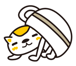 The cat which entered the teacup sticker #743633