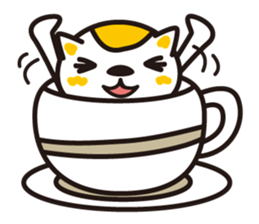 The cat which entered the teacup sticker #743634