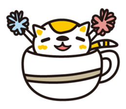 The cat which entered the teacup sticker #743637