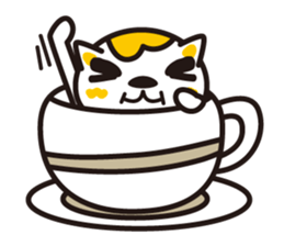 The cat which entered the teacup sticker #743638
