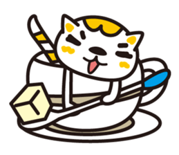 The cat which entered the teacup sticker #743639