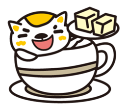 The cat which entered the teacup sticker #743640