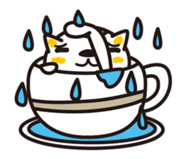 The cat which entered the teacup sticker #743644