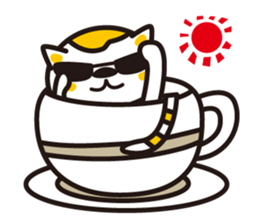 The cat which entered the teacup sticker #743645