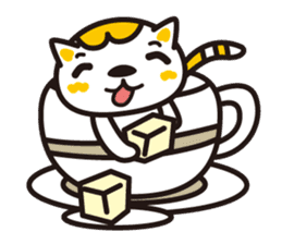 The cat which entered the teacup sticker #743646