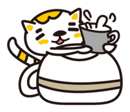 The cat which entered the teacup sticker #743651