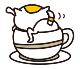 The cat which entered the teacup sticker #743657