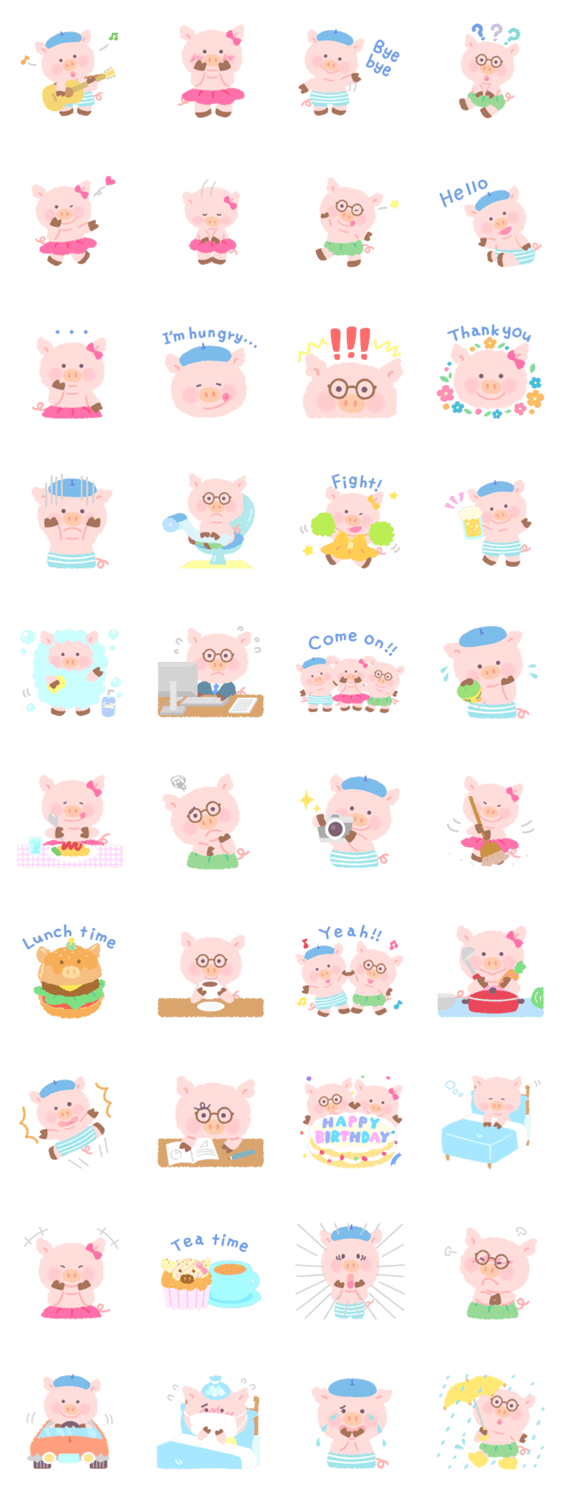 สติ๊กเกอร์ไลน์ Pig family