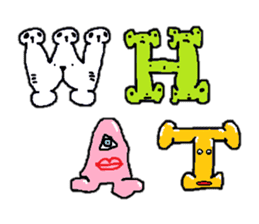 ABC monsters feel a little sick. KAWAII! sticker #745310