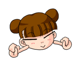 Girl student of the dumpling head sticker #748062