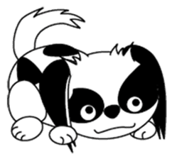 Japanese dog chin sticker #753552