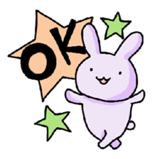 Purple Rabbit And Gentle Cat sticker #756143
