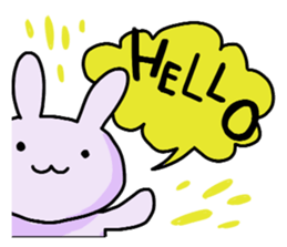 Purple Rabbit And Gentle Cat sticker #756145