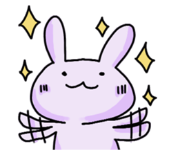 Purple Rabbit And Gentle Cat sticker #756147