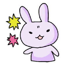 Purple Rabbit And Gentle Cat sticker #756148