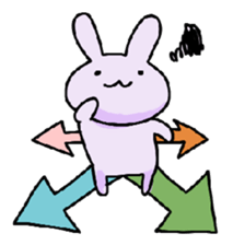 Purple Rabbit And Gentle Cat sticker #756152