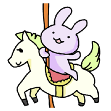 Purple Rabbit And Gentle Cat sticker #756155