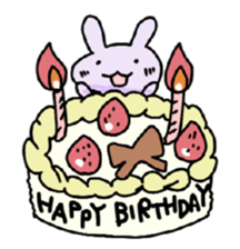 Purple Rabbit And Gentle Cat sticker #756158