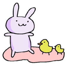 Purple Rabbit And Gentle Cat sticker #756163