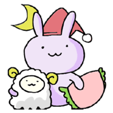 Purple Rabbit And Gentle Cat sticker #756167