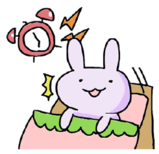 Purple Rabbit And Gentle Cat sticker #756168