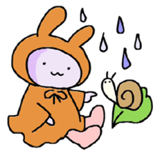 Purple Rabbit And Gentle Cat sticker #756169