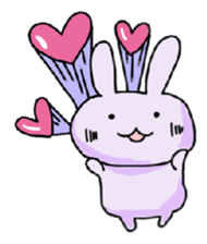Purple Rabbit And Gentle Cat sticker #756171