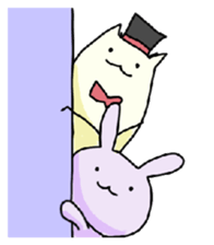 Purple Rabbit And Gentle Cat sticker #756172