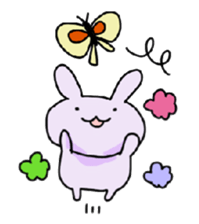 Purple Rabbit And Gentle Cat sticker #756173