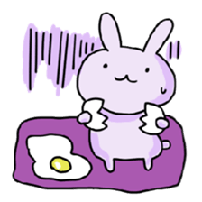 Purple Rabbit And Gentle Cat sticker #756176