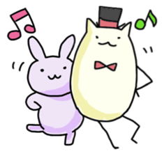 Purple Rabbit And Gentle Cat sticker #756177