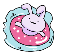 Purple Rabbit And Gentle Cat sticker #756179